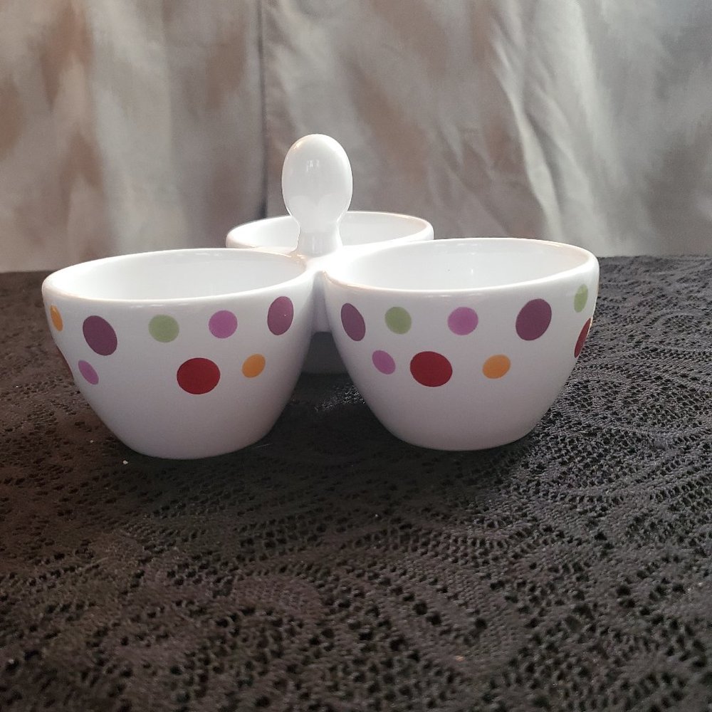 🤩3/$15 Pampered Chef Simple Additions 3-section condiment dish